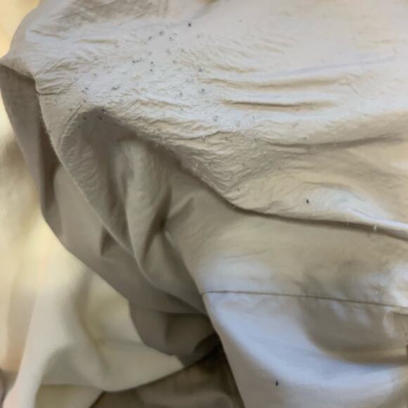 M 0851 Double Breasted Leather Tab Cream Colored Jacket with Hood size 8 - Picture 7 of 7